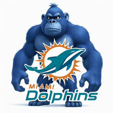 Miami Dolphins logo remixed with Lumpy